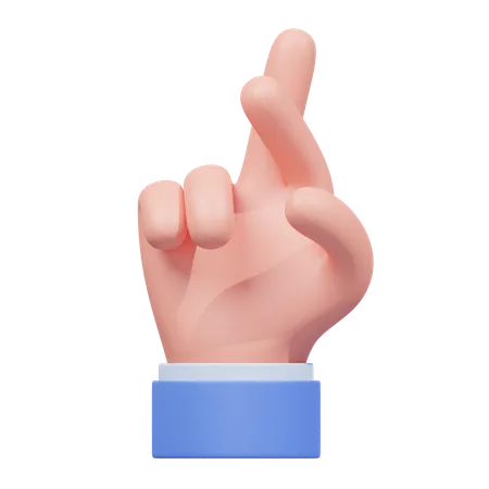 Crossed Fingers Hand Gesture  3D Icon