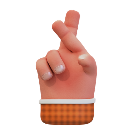 Crossed fingers hand gesture  3D Icon