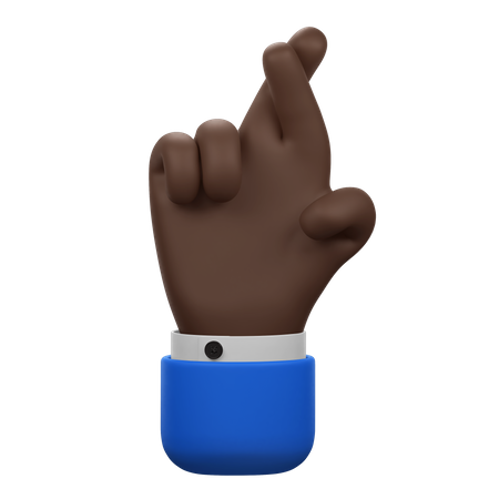 Crossed Fingers Hand Gesture  3D Icon