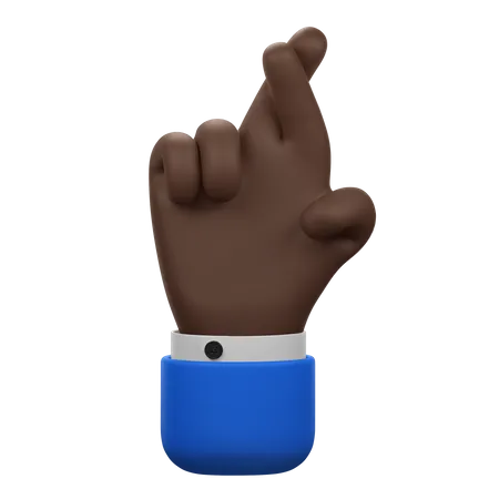 Crossed Fingers Hand Gesture  3D Icon
