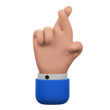 Crossed Fingers Hand Gesture  3D Icon