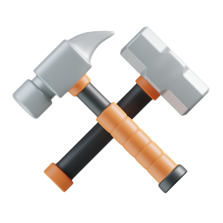 Crossed Hammer  3D Icon