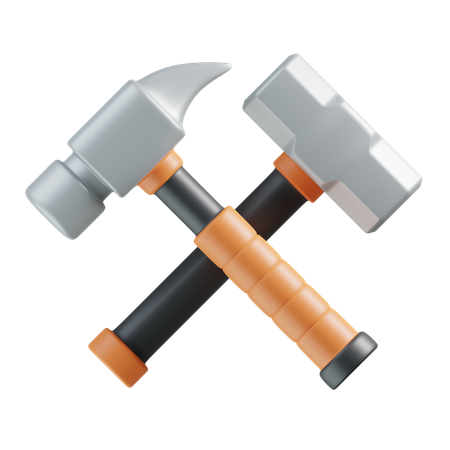 Crossed Hammer  3D Icon