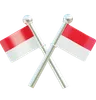 Crossed Indonesian Flags