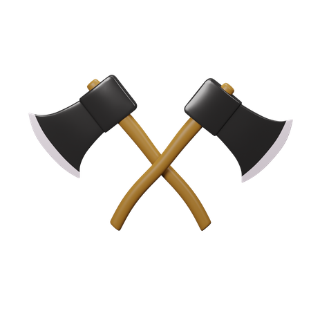 Crossing Axe  3D Illustration