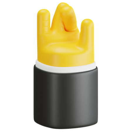 Crossing Finger Gesture  3D Icon