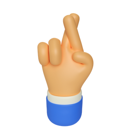 Crossing Finger Gesture  3D Illustration