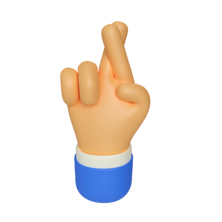 Crossing Finger Gesture  3D Illustration