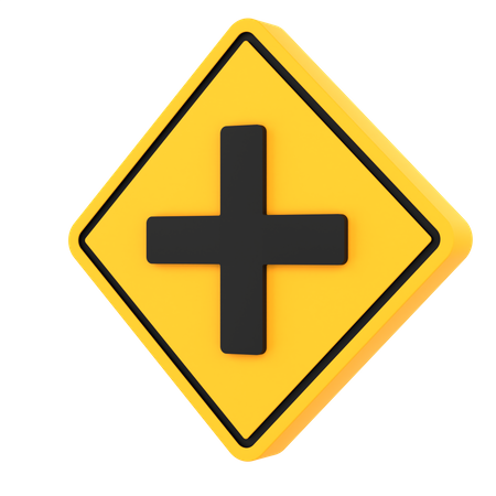 Crossroad Intersection Sign  3D Icon