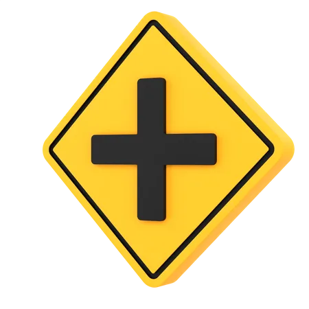 Crossroad Intersection Sign 3 D Illustration 3D Icon
