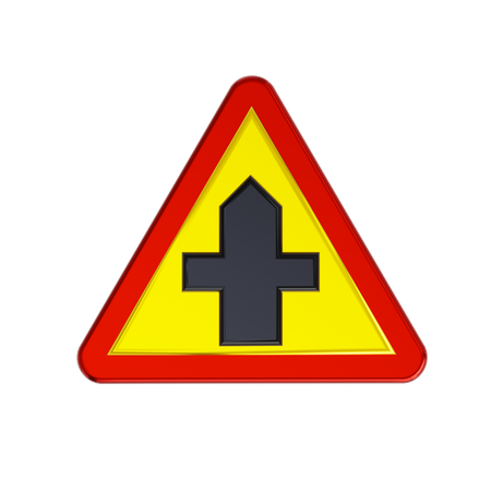 Crossroads Road Sign  3D Icon