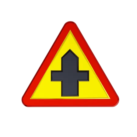 Crossroads Road Sign  3D Icon