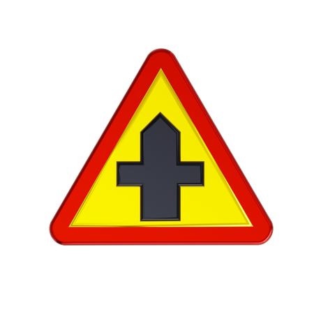 Crossroads Road Sign  3D Icon