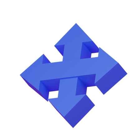 Crossway arrow  3D Icon