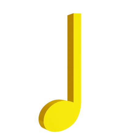 Crotchet Music Note  3D Icon