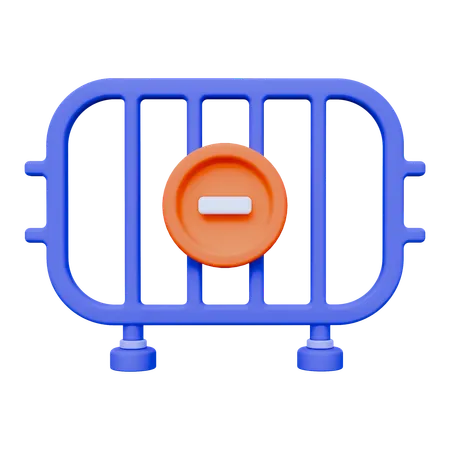 Crowd Control Barrier  3D Icon