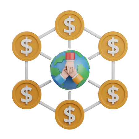 3 D Rendering Crowdfunding Isolated Useful For Banking Currency Finance And Global Business Design 3D Icon