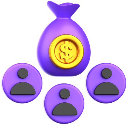 Crowdfunding money  3D Icon