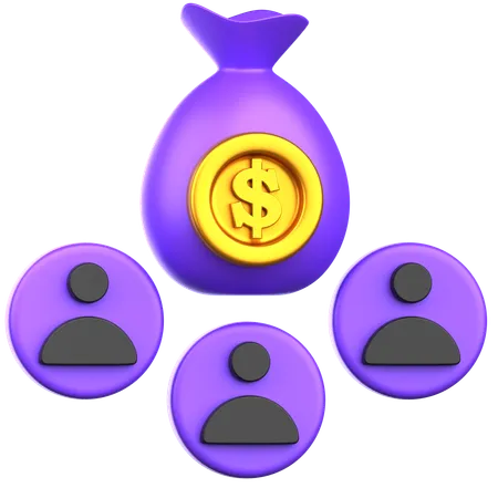 Crowdfunding money  3D Icon