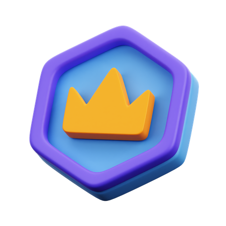 Crown Badge 3D Icon