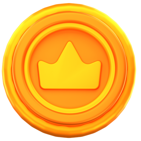 Crown coin  3D Icon