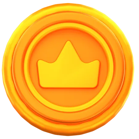 Crown coin  3D Icon