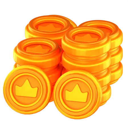 Crown coins  3D Icon