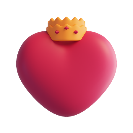 Crown Heart  3D Icon