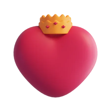 Crown Heart  3D Icon