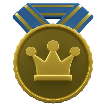 Crown Medal 3D Illustration