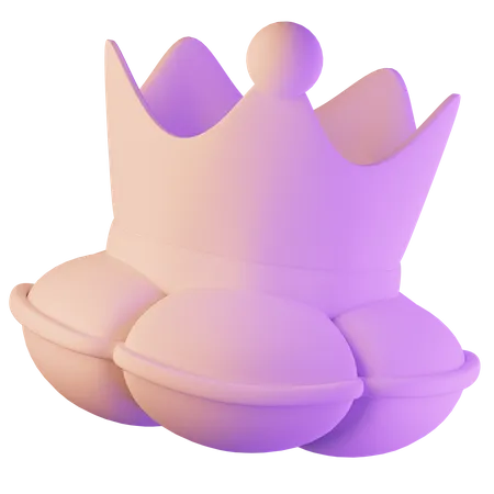 Crown on Pillow  3D Icon