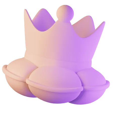 Crown on Pillow 3D Icon