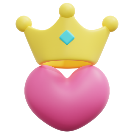 Crowned Heart  3D Icon