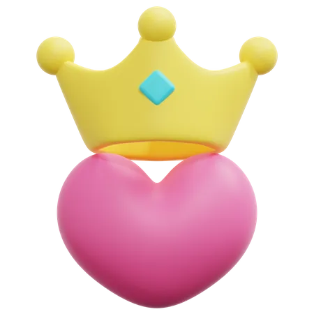 Crowned Heart  3D Icon