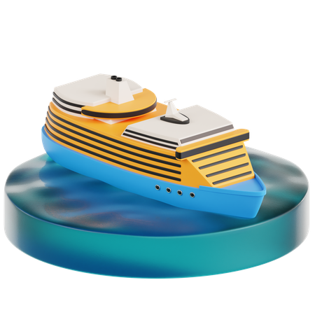 Crucero en el agua  3D Icon