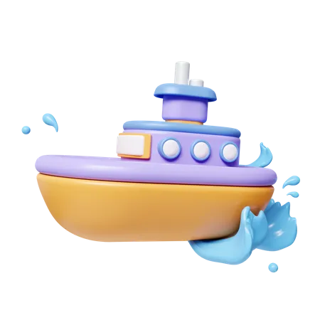 3 D Cruise Ship With Ocean Waves Icon Time To Travel Summer Vacation And Holidays Concept Icon Isolated On White Background 3 D Rendering Illustration Clipping Path 3D Icon