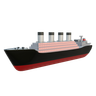 cruise ship 3d logo