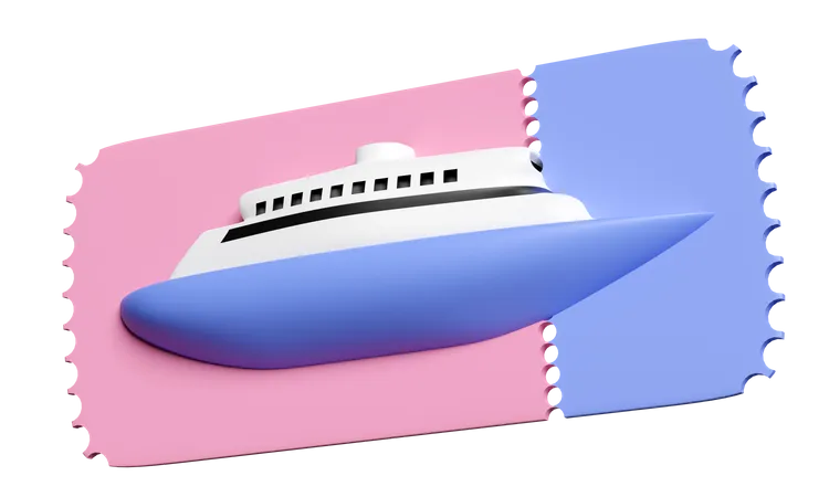 3 D Cruise Ship Ticket Booking Summer Travel Service Planning Travelers Tourism Isolated 3D Icon