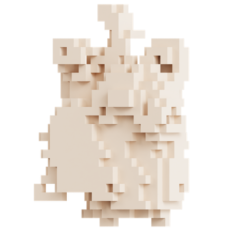 Crumpled Paper Like Mesh  3D Icon