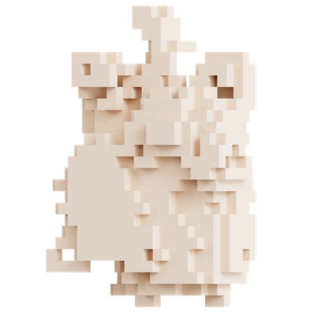 Crumpled Paper Like Mesh  3D Icon