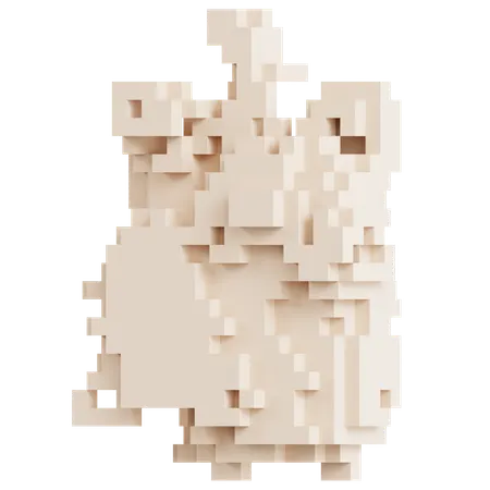 Crumpled Paper Like Mesh  3D Icon