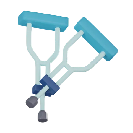 Crutches Icon To Represent Physical Therapy Rehabilitation And Injury Recovery In Your Digital Projects 3 D Render Illustration 3D Icon