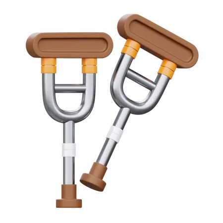 Crutches 3 D Physiotherapy Icon 3D Icon