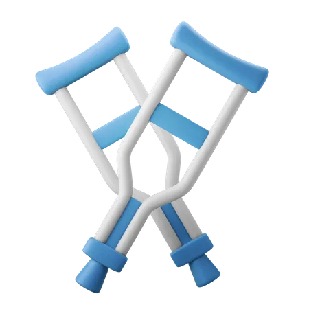 Crutches  3D Illustration