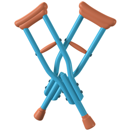 Crutches  3D Illustration