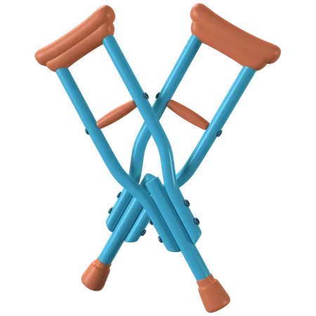 Crutches  3D Illustration