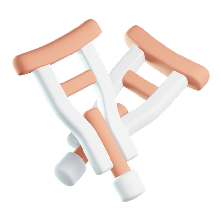 Crutches 3D Illustration