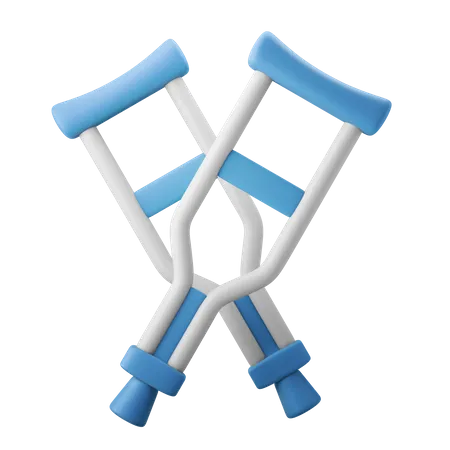Crutches 3D Illustration