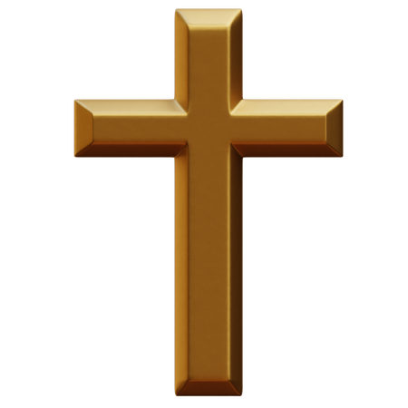 Cruz de oro  3D Icon