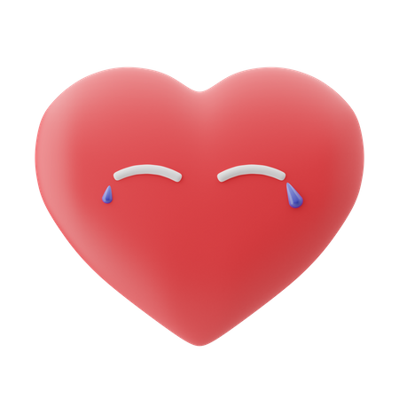 Cry Heart  3D Emoji